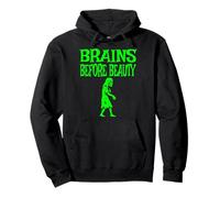 Brains Before Beauty Halloween Zombie Felpa con Cappuccio