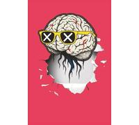 Brainstorm Sketchbook: Cool Graffiti Brain & Sunglasses Art Pad | 6x9 Inch, 110 Blank Pages: Drawing Notebook for Doodling, Urban Art Sketches, and Creative Ideas | Edgy Red Grunge Cover