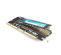 BRAINZAP Adattatore da M.2 NVMe a PCI-Express x16, aggiornamento NVMe SSD, larghezza di banda NVMe completa (connessione x4), PCIe 3.0/4.0/5.0, M-Key & B+M-Key, avviabile, solo NVMe (non M.2-SATA)