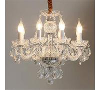 Braiton Lampadario in Vetro di Cristallo 8 Luci A Sospensione Trasparente Illuminazione A Soffitto Lampadari Classici A Candela Vintage per Sala da Pranzo Apparecchio,Bianca