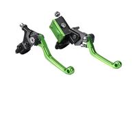 Brake Clutch Levers Per Kawasaki Per KX65 Per KX85 Per KX125 Per KX250 Moto 7/8 "22mm Leve Freno Frizione Cilindro Maestro Tappo Serbatoio leva frizione(Green)