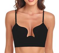 Bralette Invisibile a Coppa Reggiseno Senza Schienale Reggiseno Schiena Scoperta Donna Scollo a V Reggiseno Schiena Bassa U Reggiseno con Ferretto Schiena Nuda Bra in Pizzo Push Up