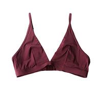 Bralette Nero Sexy con Scollo a V Reggiseno a Triangolo Cup Top Wireless Bras Sfoderato Brassiere Morbido della Biancheria Intima Sottile Compatible with Le Donne(D,S)