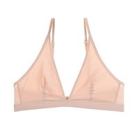 Bralette Nero Sexy con Scollo a V Reggiseno a Triangolo Cup Top Wireless Bras Sfoderato Brassiere Morbido della Biancheria Intima Sottile Compatible with Le Donne(C,M)