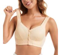 Bralette Riduttore,Bralette Donna Pizzo,Underwear Women's Wide Straps Without Ring Gathered To Collect Side Breasts Large Size Tank Top Non Marking Reggiseno Intimo Dimagrante, 01 beige, 36