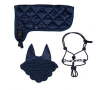Brama West HKM Hobby Horse Set Magic Star, cavezza per nodi, cappa per mosche e mantovana, perfetto per hobby Horsing e tornei (blu navy)