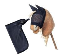 Brama West HKM Hobby Horse Summer Set - Maschera per mosche e coperta per mosche - Perfetto per hobby Horsing & tornei (blu navy)