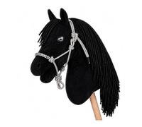 Brama West HKM - Set di cavalli per hobby Magic Star, con cavezza a nodo con strass, per bambini (grigio)