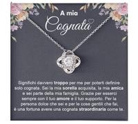 Bramart Collana Donna A Mia Cognata Ti voglio un Mondo di Bene Finitura Argento, Oro Idee Regali per lei Compleanno, Natale - Cofanetto con DEDICA incluso (A Mia Cognata 5)