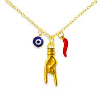 Bramart Collana Donna Ciondolo Corna - Scaramanzia Corno Malocchio - Regalo per lei Finitura in Oro, Per Amanti della Tradizione Napoletana Partenopea - Cofanetto incluso (Collana Donna - Corna)