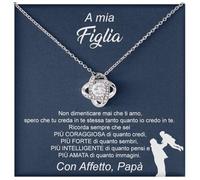 Bramart Collana Donna Figlia da Mamma o Papà Idea regalo per lei Finitura in Argento, Oro Gioiello Compleanno o Natale Idee Regali Ciondolo - Cofanetto con DEDICA incluso (A mia Figlia 4)
