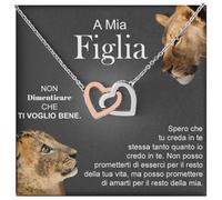 Bramart Collana Donna Figlia da Mamma o Papà Idea regalo per lei Finitura in Argento, Oro Gioiello Compleanno o Natale Idee Regali Ciondolo - Cofanetto con DEDICA incluso (A mia Figlia 3)