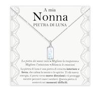 Bramart Collana Nonna Pietra di Luna Regali per lei in Argento Sterling 925 Idea Regalo per Natale Compleanno Collane nonne - Cofanetto DEDICA incluso. (Luna Nonna)
