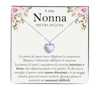 Bramart Collana Nonna Pietra di Luna Regali per lei in Argento Sterling 925 Idea Regalo per Natale Compleanno Collane nonne - Cofanetto DEDICA incluso (Collana pietra luna nonna)
