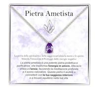 Bramart Collana Pietra Ametista Regali per lei in Argento Sterling 925 Idea Regalo per Ragazza Natale Compleanno Collane Figlia Mamma Sorella - Cofanetto con DEDICA incluso (Pietra Ametista arg)