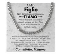 Bramart Collana Uomo A mio Figlio Regalo compleanno figli maschi idea regalo - Idee Regali per lui per Natale compleanni - Cofanetto con DEDICA incluso (A mio Figlio)