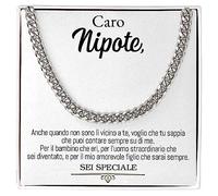 Bramart Collana Uomo Caro figlio nipote sei speciale amore idea regalo - Idee Regali per lui per Natale compleanno - Cofanetto con DEDICA incluso