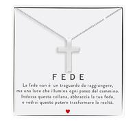 Bramart Collana Uomo Croce Fede in Argento Sterling 925 Idee Regalo originali religiose per lui Per Compleanno Comunione Cresima Natale - COFANETTO CON DEDICA INCLUSO (Uomo - Fede)