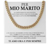 Bramart Collana Uomo Marito Fidanzato Ragazzo sei speciale Ti amo tanto - Idee Regali per lui per Natale anniversario - Cofanetto con DEDICA incluso (Oro - Marito 2, Acciaio Inox Lucidato)