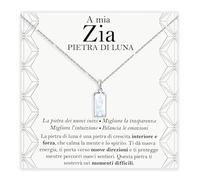 Bramart Collana Zia Pietra di Luna Regali per lei in Argento Sterling 925 Idea Regalo per Natale Compleanno Collane zie - Cofanetto DEDICA incluso. (Luna Zia)