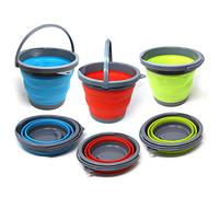 Bramble - 3 Pack Secchio Pieghevole/Secchio 5 Litri - Richiudibile, Portatile e Multiuso per Campeggio, Viaggio, Pesca, Camper, Pulizia della Casa/Risparmiatore di Spazio