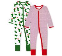 Bramble & Bear Confezione da 2 Tutine per bambini e bambine - Pigiami in cotone biologico - Tutine con zip intera e facile accesso