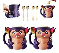 Bramble, il supporto per pinta di ghiaccio a pipistrello, porta gelato, contiene 473 ml/16 once di gelato, porta 2 cucchiai e cassetto snack, accessorio divertente per feste, regalo di Halloween (2