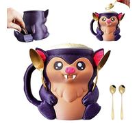 Bramble, il supporto per pinta di ghiaccio a pipistrello, porta gelato, contiene 473 ml/16 once di gelato, porta 2 cucchiai e cassetto snack, accessorio divertente per feste, regalo di Halloween (1 pz