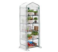 Bramble - Serra da Giardino per Balcone, Interni ed Esterni con 5 Ripiani (10 kg di peso massimo per ripiano), Telaio in Acciaio e Resistente Telo in PVC Rinforzato - Facile da Montare - 193x69x49cm