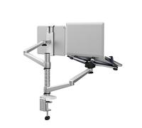 Bramley Power Supporto universale da tavola a due bracci per i monitor del computer e notebook, regolabile, inclinabile, in alluminio Laptop e tablet. Laptop & Tablet