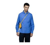 Bram's Fruit - Marine Blue Lemon Pattern Oxford Shirt - - Shirts - Uomo - Blu - L