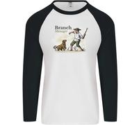 Branch Manager Divertente Cane Passeggio Papà Uomo L/S Baseball T-Shirt