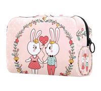 Branch of Blooming Cherry Cosmetic Makeup Bag Piccola borsa da viaggio con cerniera Borsa da toilette portatile Organizer per trucco per donne ragazze, Multicolore 06, 18.5x7.5x13cm/7.3x3x5.1in