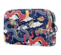 Branch of Blooming Cherry Cosmetic Makeup Bag Piccola borsa da viaggio con cerniera Borsa da toilette portatile Organizer per trucco per donne ragazze, Multicolore 02, 18.5x7.5x13cm/7.3x3x5.1in