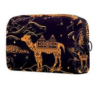 Branch of Blooming Cherry Cosmetic Makeup Bag Piccola borsa da viaggio con cerniera Borsa da toilette portatile Organizer per trucco per donne ragazze, Multicolore 08, 18.5x7.5x13cm/7.3x3x5.1in