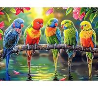 Branch Parrot Group Puzzle 500 Pezzi Per Bambini Ragazzi Magical Cosmic Creatures Cartone Di Alta Qualità Atossico Attività Educativa Per Tempo Libero Scolastico Con Confezione Regalo 500 PCS/52×38cm