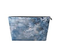 Branches In The Snow Borsa per il trucco da donna Stampa Borsa per il trucco da viaggio di grande capacità, Borsa per la rasatura da toeletta impermeabile in pelle