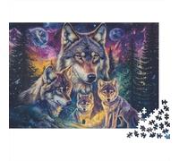 Branco di Lupi Puzzle per Adulti Puzzle 1000 Pezzi Foresta Notturna Set Puzzle 1000 Pezzi Relax Arredo Casa 38x26cm/1000pcs