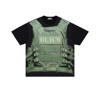 Brand-dashcos Maglietta Plate Carrier Y2K con Grafica Divertente, Maglietta Oversize Hip Hop Streetwear