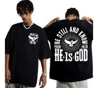 Brand-dashcos T-Shirt Scrittura Cristiana - State Tranquilli E Riconoscete Che Io Sono Dio Salmo 46:10 Stampa con Design Aquila & Colomba, Nero & Bianco Misto Cotone T-Shirt