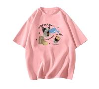 Brand-dashcos Tee Estivo Gattino Carino Che sbadiglia Stampato a Manica Corta Allentato per Uomini e Donne Che Vestono Una Maglietta Casua