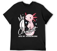 Brand Men Shirt Axolotl Cute Tshirts Cotton Fashion 2021 Trend T-Shirt Black M