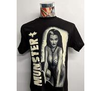 Brand Monster White Lily Munster & Bat TV The Munsters Black Horror T Shirt Tees Shirt for Men Black XXL