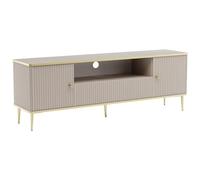 Brand PASCAL MORABITO-Mobile TV con 2 ante, 1 cassetto e 1 nicchia in MDF e Acciaio Beige e Dorato - SINEAD di Pascal MORABITO