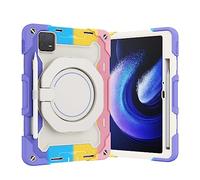 BRAND SET Con il Guscio Protettivo per Xiaomi Pad 6 Supporto Rotante a 360°, Scomparto per Penna Nascosto, Copertura Antishock Traspirante, Base in Silicone a Nido d'Ape-Rosa