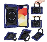 BRAND SET Con il Guscio Protettivo per Xiaomi Redmi pad Supporto Rotante a 360°, Scomparto per Penna Nascosto, Copertura Antishock Traspirante, Base in Silicone a Nido d'Ape-Ciano