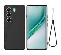 BRAND SET Cover in Silicone per Tecno Camon 40 Pro, Custodia Antiurto e Antigraffio con Fodera in Microfibra, Protezione Morbida per Uomo e Donna Custodia per Tecno Camon 40 Pro (Nero)