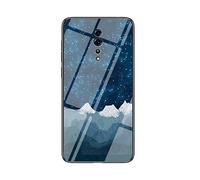 BRAND SET Custodia per Oppo Reno Z Antiurto Star Luo Chess Cloth Modello Cover Posteriore in Vetro Temperato Morbido TPU Bordo in Silicone Bumper Case Protettiva-XLQB