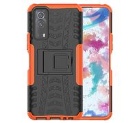 BRAND SET Custodia per Vivo iQOO Z3 Posteriore Case Silicone Misto Doppio Strato Resistente Armor Copertura Bumper TPU Morbido Antiurto Bumper Case Protettiva Staffa Cover per Vivo iQOO Z3-Arancia