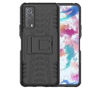 BRAND SET Custodia per Vivo iQOO Z3 Posteriore Case Silicone Misto Doppio Strato Resistente Armor Copertura Bumper TPU Morbido Antiurto Bumper Case Protettiva Staffa Cover per Vivo iQOO Z3-Nero